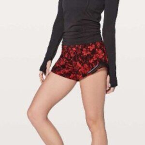 Lululemon Hotty Hot Short II - Carminetrue Red Black / Black
